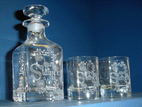 Mini Decanter set with Slainte design